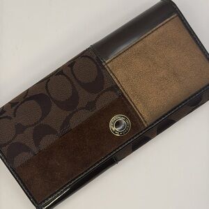 Vintage Coach Patchwork Billfold wallet brown